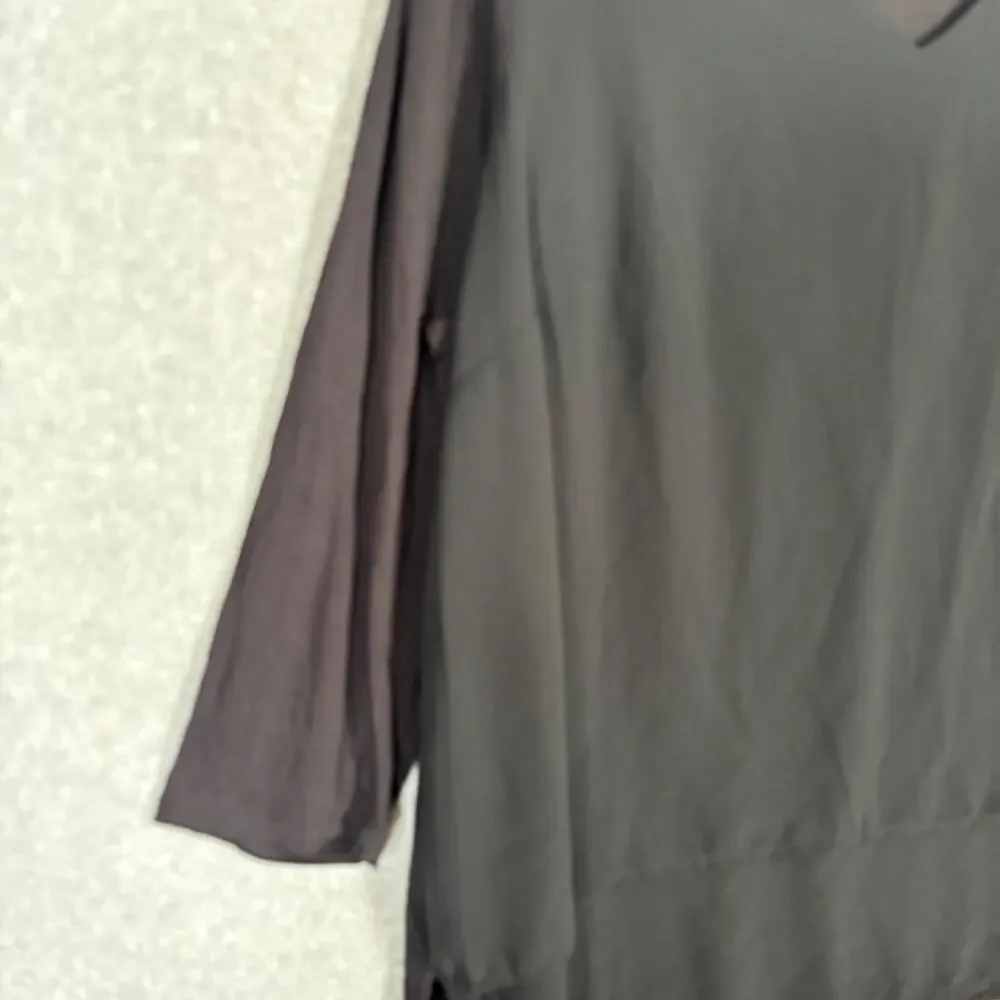 Michael Kors Tunic Top 1X Sheer Stretch Layered‎ Tiered Lagenlook Minimal Artsy